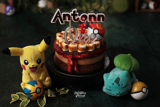 Exemple d'une Version Gâteau personnalisé pour un Petit Garçon Thème Pokémon, 1 an <3